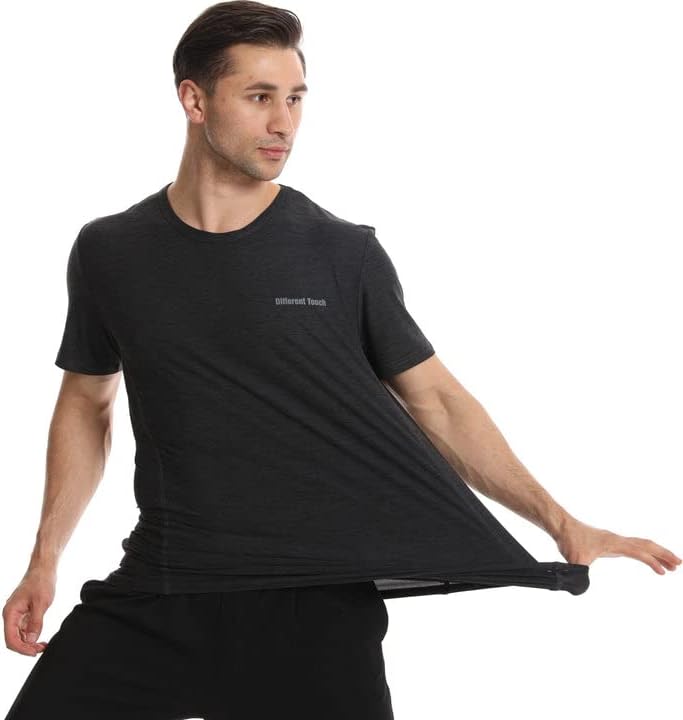 Different Touch Men’s Active Workout Quick Dry Crew Neck Short Sleeve T-Shirts
