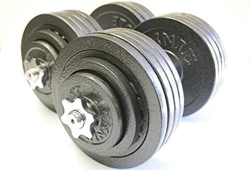 TELK – Adjustable Dumbbell Set – Home Gym Weight Set with Baked Enamel Cast Iron Plates – Space-Saving Free Weights for Strength Training