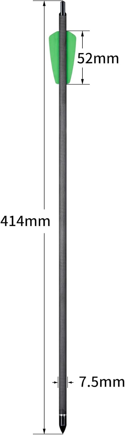 Crossbow Bolts 15 Inch Archery Carbon Crossbow Arrows with Moon Nocks Hunting Archery Arrows（12pcs