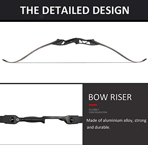 TOPARCHERY Archery 56" Takedown Hunting Recurve Bow Metal Riser Right Hand Black Longbow