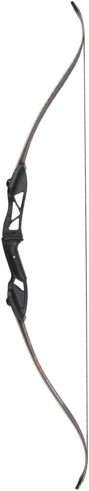TOPARCHERY Archery 56" Takedown Hunting Recurve Bow Metal Riser Right Hand Black Longbow
