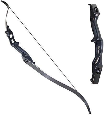 TOPARCHERY Archery 56" Takedown Hunting Recurve Bow Metal Riser Right Hand Black Longbow