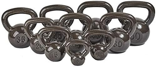 Cast Iron Kettlebell Weights for Home Gym, Heavy Duty Strength Training, Workout Equipment for HIIT, Functional Fitness