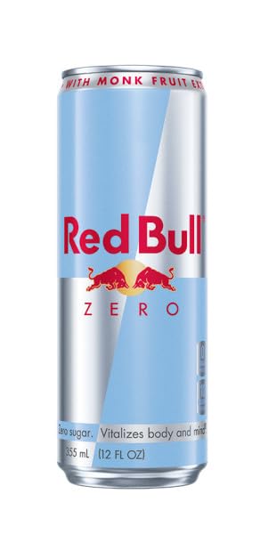 Red Bull Zero Energy Drink, 12 fl. oz., with 114mg Caffeine, Taurine & B Vitamins, Pack of 4 cans