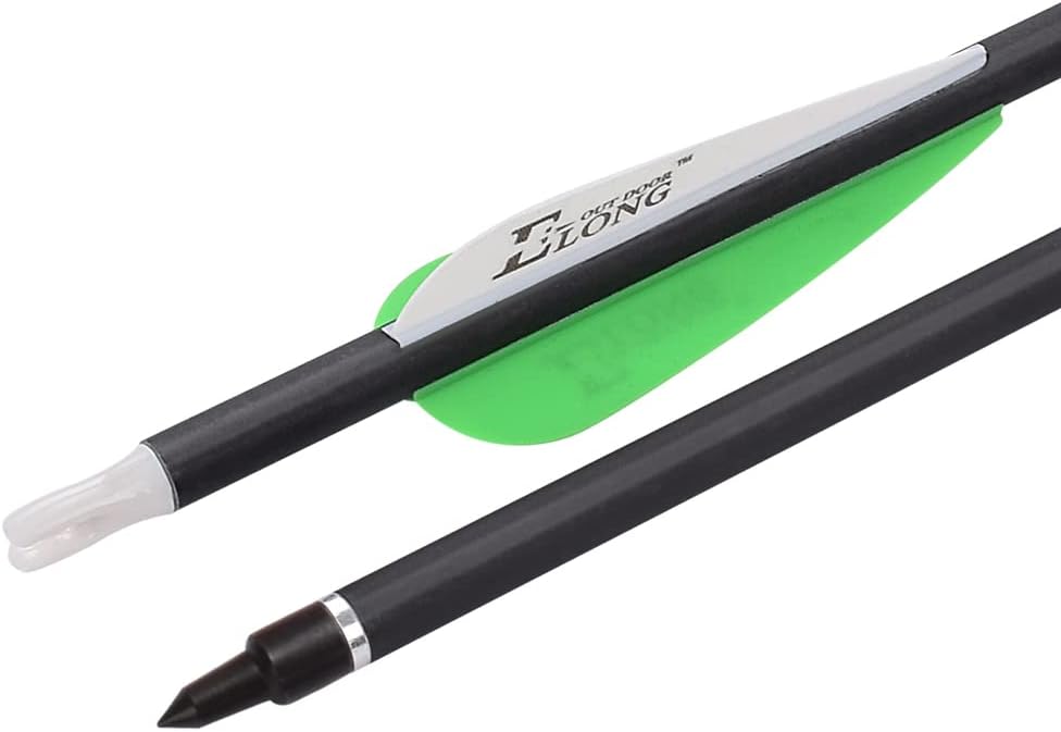 YLS Archery 26/28/30Inch Carbon Arrow Practice Hunting Arrows with100 Grain Removable Tips for Compound & Recurve Bow(Pack of 12)