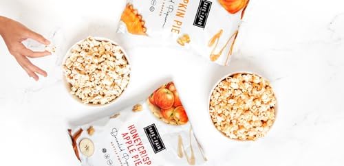 Safe + Fair Plant-Based Gourmet Apple Pie Flavored Popcorn - Honeycrisp Apple Pie Drizzled Kettle Corn Popcorn Non-GMO Gluten-Free Snacks 5.5 ounce, 6 Pack