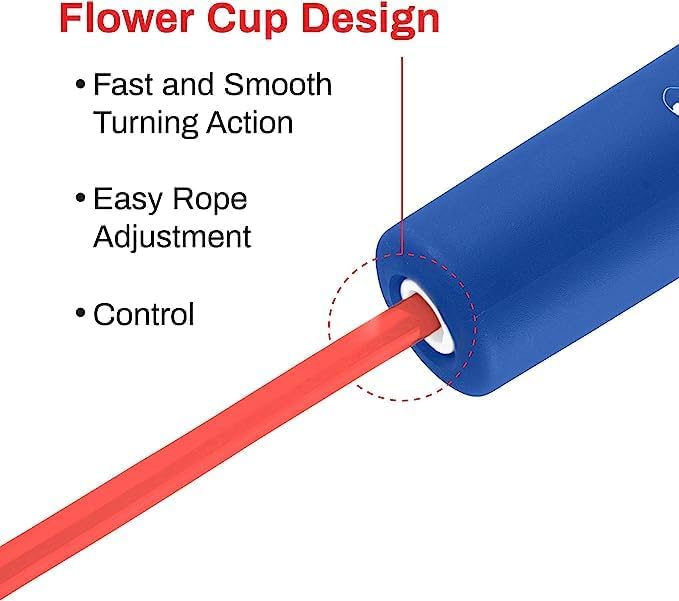 Buddy Lee Magic Speed Pro Fitness Jump Rope - | Ergonomically Designed Long Handles| Flower Cup Adjustment System| Endorsed by Jump Rope Champions | A Perfect Choice For Kids & Adults