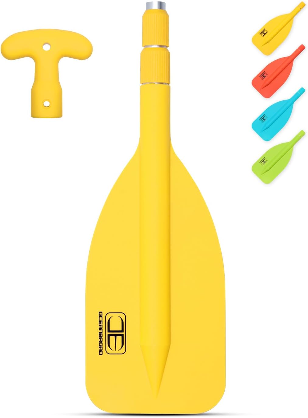 OCEANBROAD Telescoping Emergency Paddle 21''-42''（Assembling Required）/26''-54'' Aluminium Shaft for Kayaking Boating Canoeing River Tubing