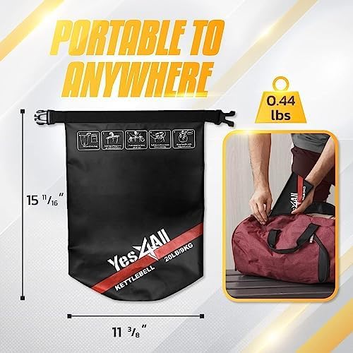 Yes4All Powder Coated Cast Iron Kettlebell Strength Training Kettlebells Weight Set for Full Body Workout, Home Gym