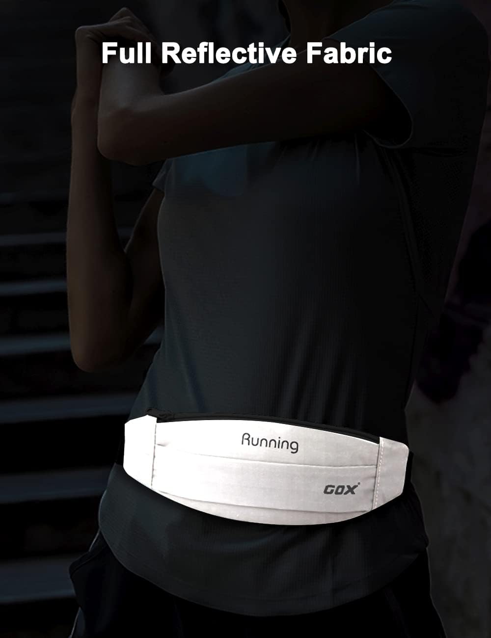 Gox Fanny Pack For Men Running Pouch Belt,Phone Holder Waist Pack Sport Hiking Walking Traveling (silver)