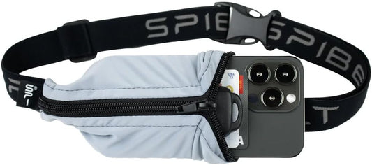 SPIbelt Running Belt for Women Men, Phone Holder for Running, Running Fanny Pack, Running Waist Pack, Adjustable, [Fits All Phones]. Made from Recycled Materials. Seafoam with Black Zipper