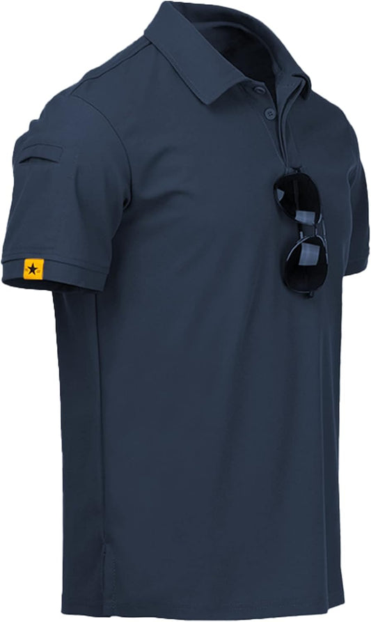 SCODI Mens Polo Shirts Performance Short Sleeve Tactical Shirts Athletic Golf Shirt for Men Daily Casual Collared T-Shirt