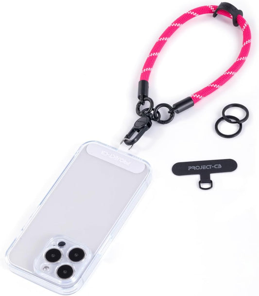project-cb Phone Wrist Strap 1,Tether Tab 2,Phone Wristlet,Lanyard Wrist Strap,Key Holder,KeyChain,KeyRing×2(Magenta)