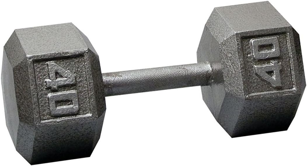 Body-Solid Cast Iron Hexagon Dumbbell, Hand Weights For Men and Women, Weight Dumbbells for Strength Training, Body Building Home Gym Training Gear