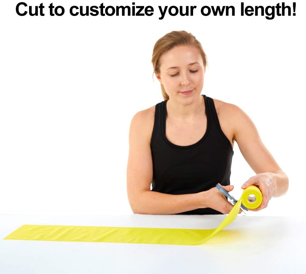 Resistance Band for Working Out - 8,16,24 Yard Resistance Bands Bulk Rolls - 10 Strengths in Light Medium and Heavy Exercise Bands - Latex Free Workout Bands Including iPhone App and e-Book