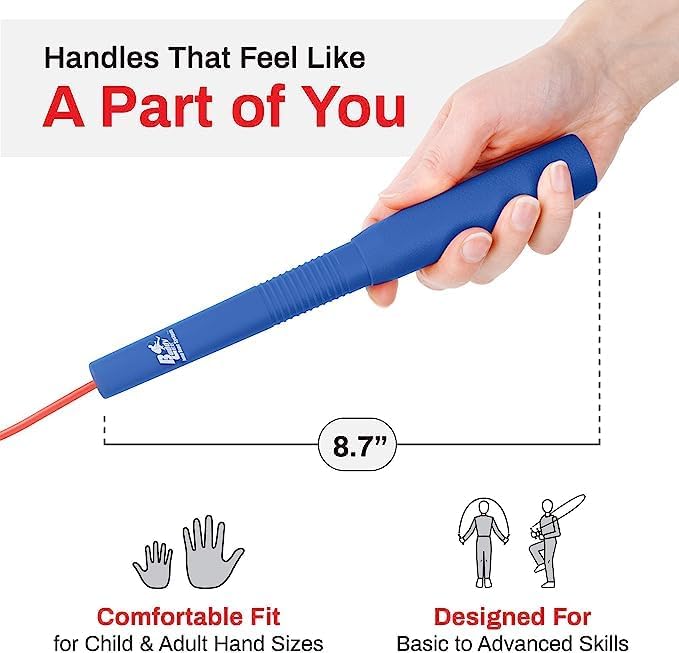 Buddy Lee Magic Speed Pro Fitness Jump Rope - | Ergonomically Designed Long Handles| Flower Cup Adjustment System| Endorsed by Jump Rope Champions | A Perfect Choice For Kids & Adults