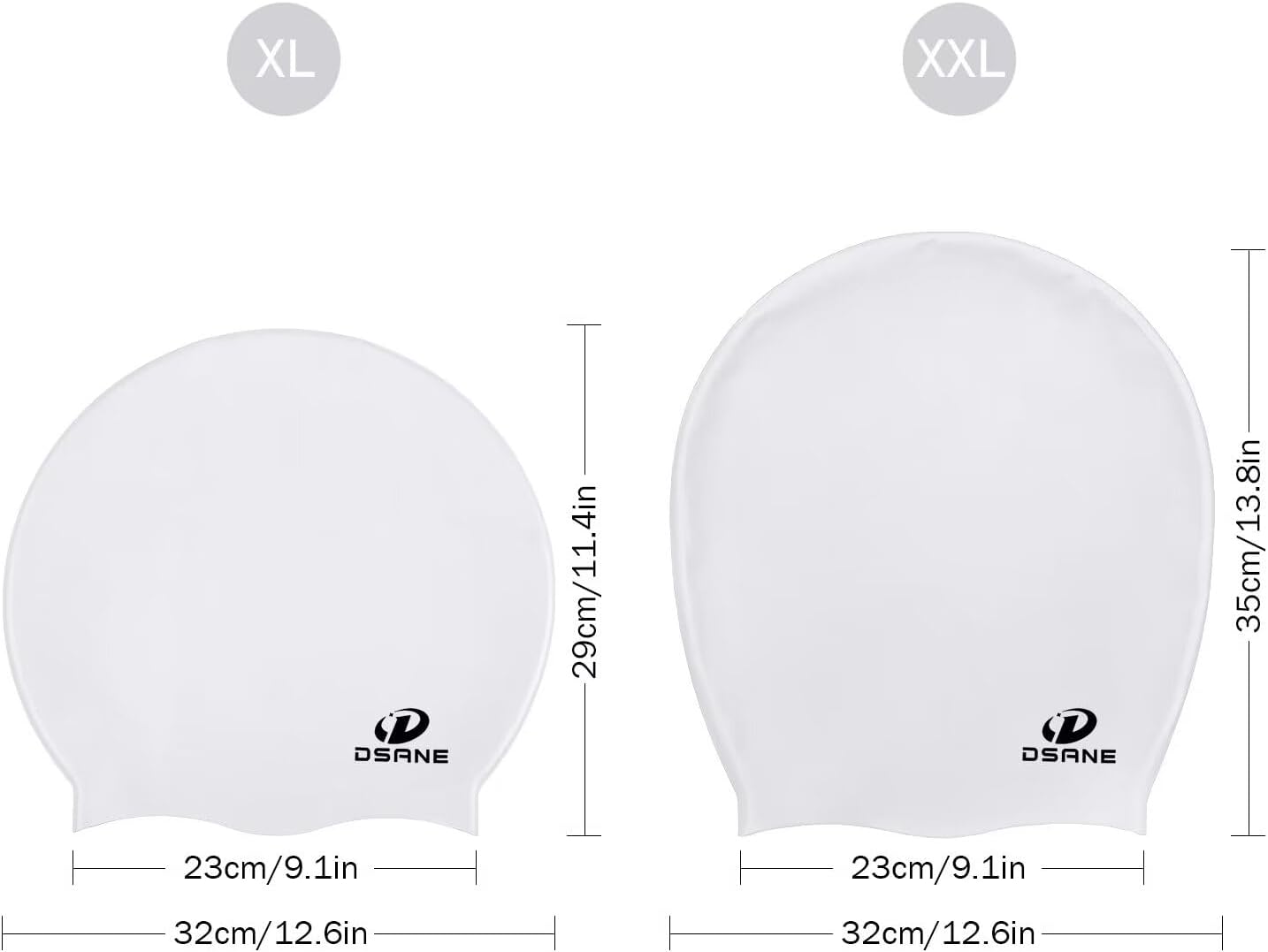 Dsane Extra Large Swimming Cap for Women and Men,Special Design Swim Cap for Very Long Thick Curly Hair&Dreadlocks Weaves Braids Afros Silicone Keep Your Hair Dry