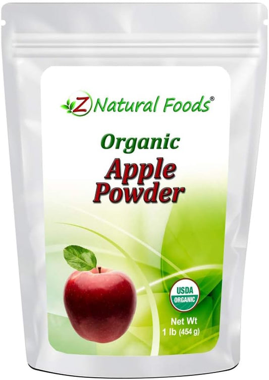 Z Natural Foods Organic Apple Powder, Superfood Powder for Digestive Support and Energy Boost, Ideal for Juice, Smoothies, and Recipes, Non-GMO, Vegan, Gluten-Free, Kosher, 1 lb.