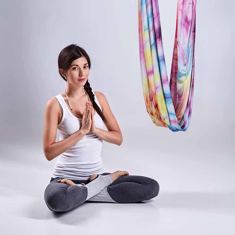 PRIOR FITNESS Aerial Silks Kit Colorful 9/15/20 Yards 40D Nylon Fabric Hammock Set With Hardware & Guide for All Levels Of Aerial Yoga Practice and Acrobatic Flying For Adults Aerial silk