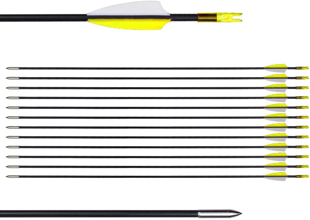 LWANO 31" Training Arrows-Archery Practice Target Arrows for Kids Youth or Beginners with Durable Shaft on Recurve Bow Compound Bow and Longbow