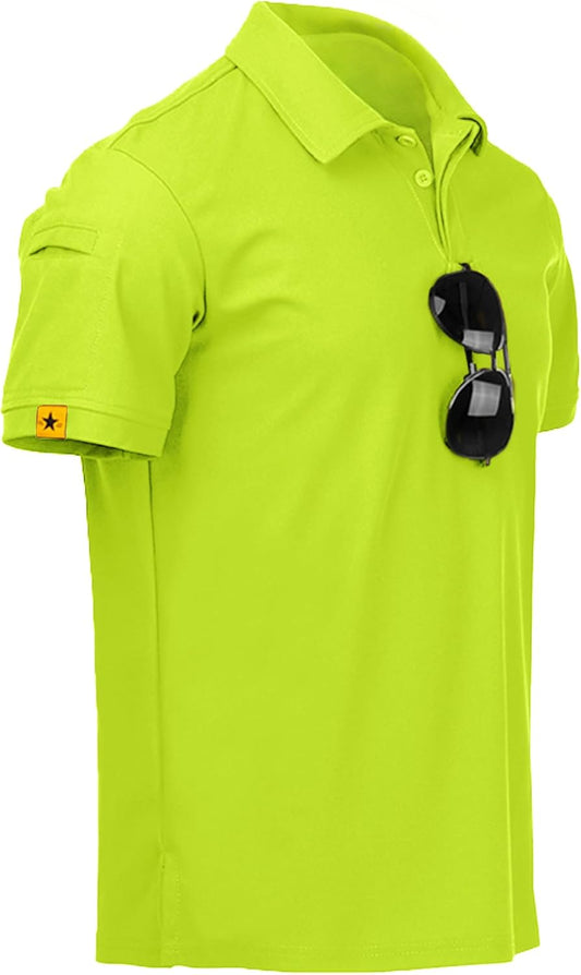 SCODI Mens Polo Shirts Performance Short Sleeve Tactical Shirts Athletic Golf Shirt for Men Daily Casual Collared T-Shirt