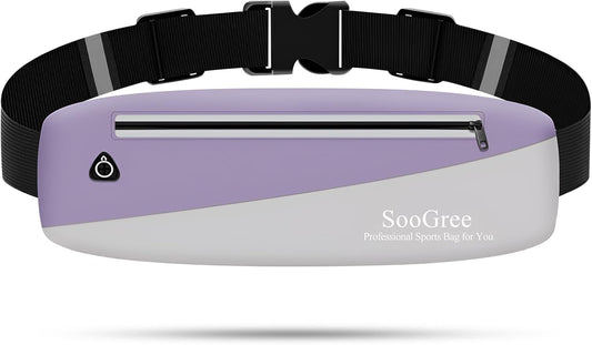 Slim Fanny Packs for Women Men,Waterproof Waist Pack with Reflective Strip Adjustable Strap,Running Belt for Sports Workout Cycling Hiking, Casual Hands-Free Wallets Phone Bag (Style 11)