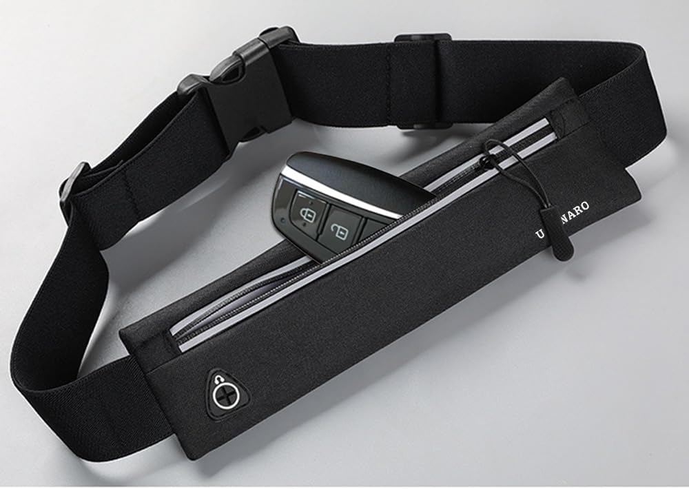 Slim Running Belt Fanny Pack for Men Women, Running Phone Holder Runners Pouch Waist Pack for Workout, Money Belt, Running Gear Accessories [Fits ALL Phones]