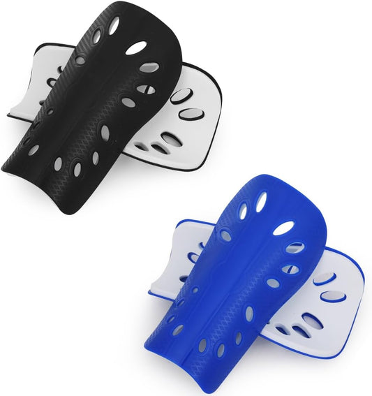 Soccer Shin Guards for Kids Youth, 2 Pairs Breathable Shin Pads for Boys Girls Teens Adults, Lightweight Football Equipment Cushion Protection for Men Women