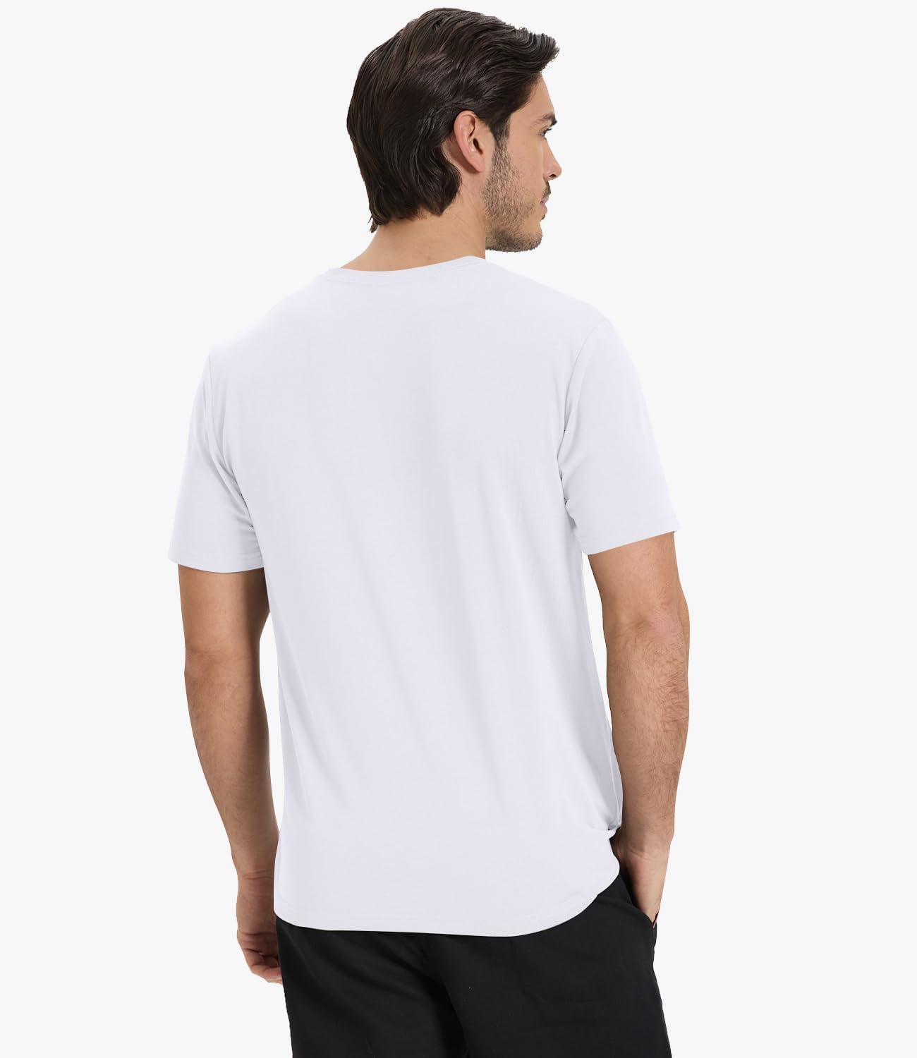 BAMBOO COOL Men's Crewneck T-Shirts Short Sleeve Heavy Weight Tees Athletic Casual Basic T Shirt