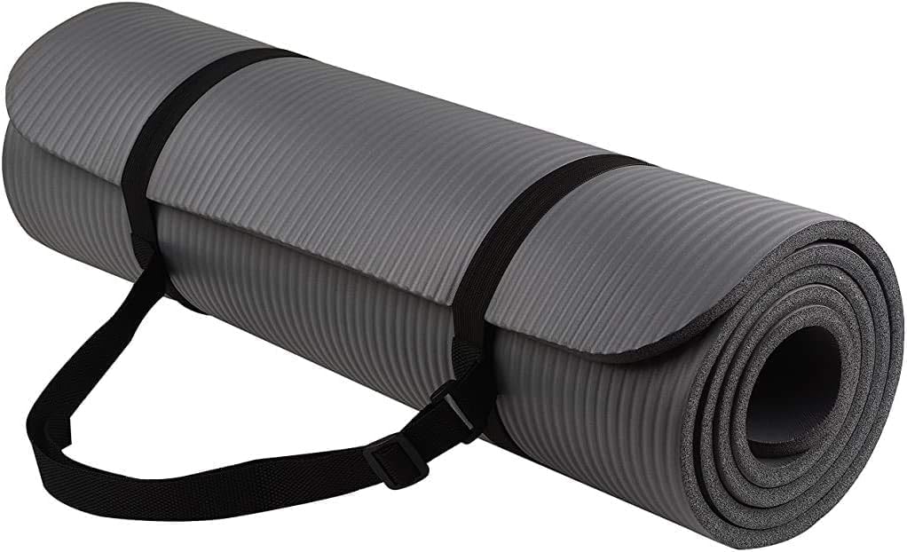 Yoga Mat, 1/2-Inch Extra Thick High Density Exercise Mat, Anti-Tear Exercise Yoga Mat with Carrying Strap, Suitable for Various Yoga Exercises