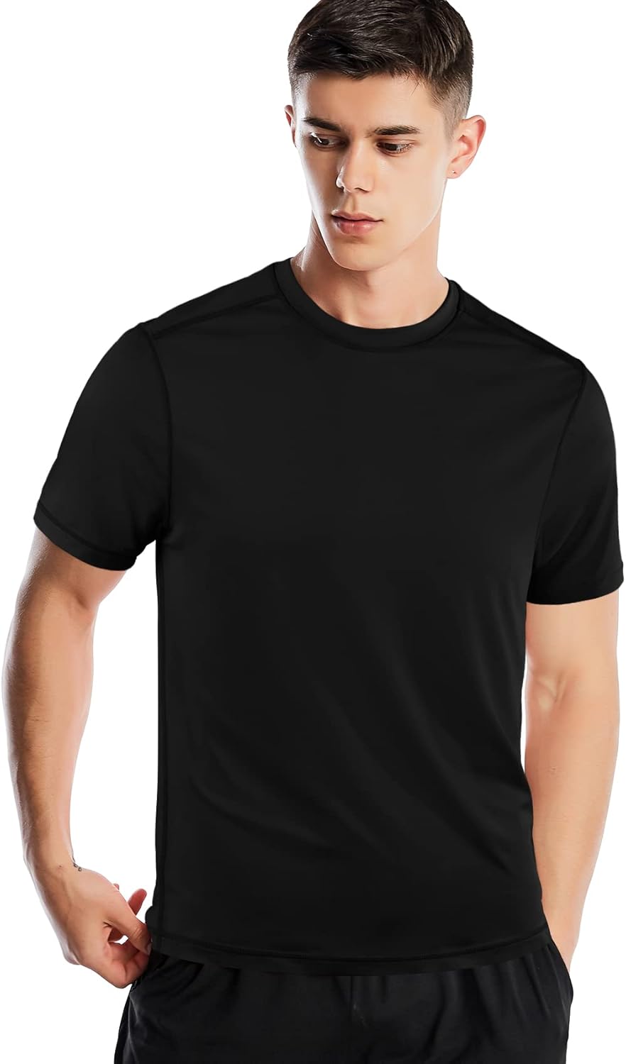 Zengjo Athletic Shirts for Men Short Sleeve Quick Dry Workout Running Gym Sport Exercise Tee Moisture Wicking