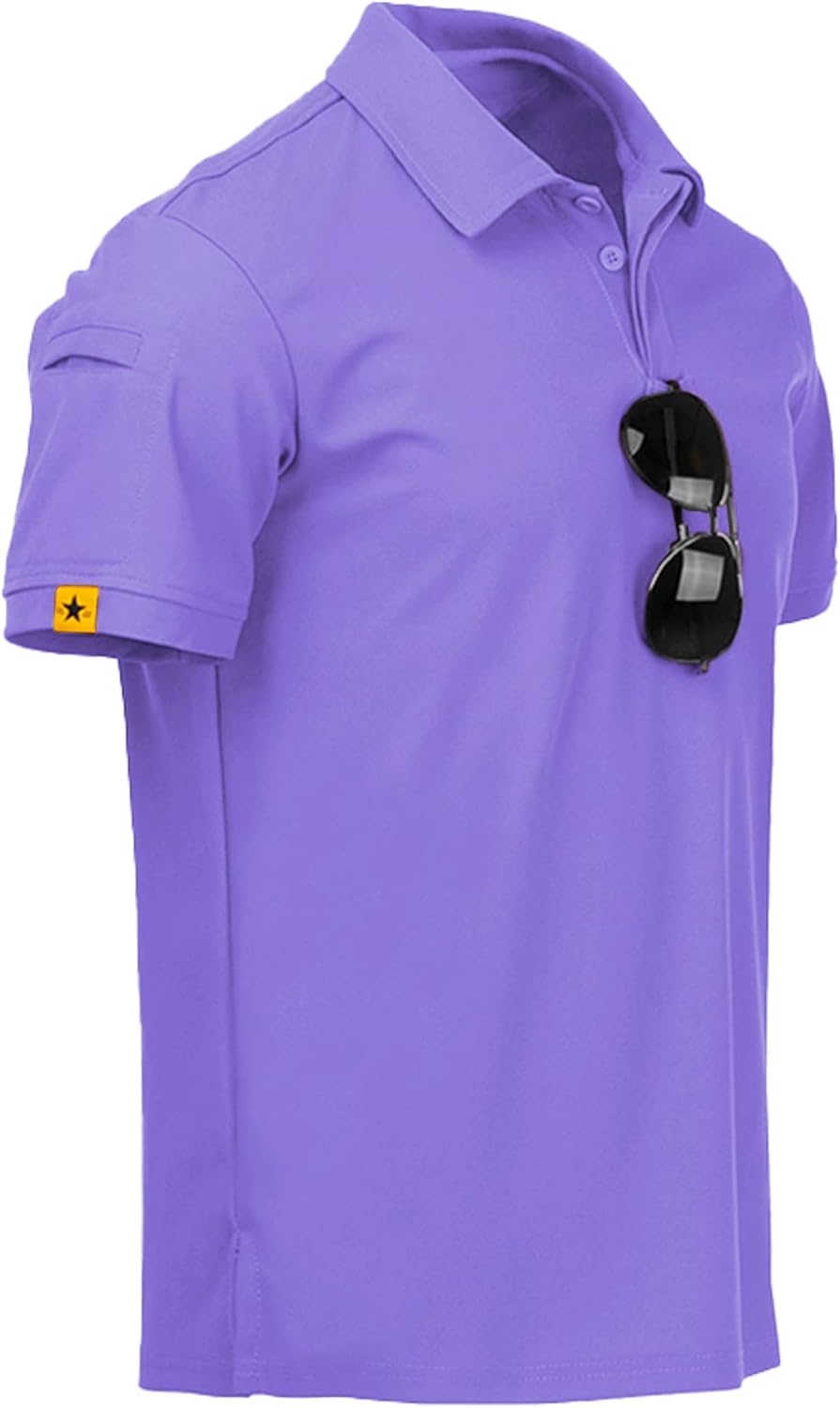 SCODI Mens Polo Shirts Performance Short Sleeve Tactical Shirts Athletic Golf Shirt for Men Daily Casual Collared T-Shirt