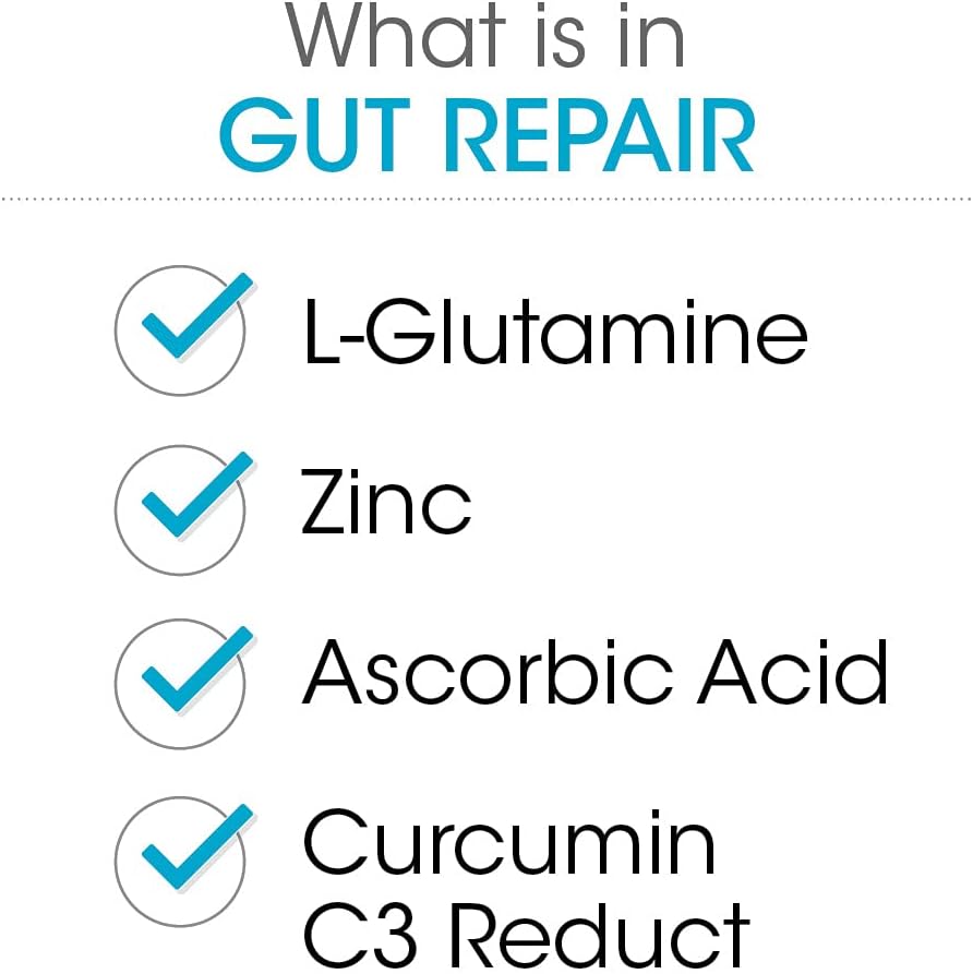 Silver Fern Gut Repair - Digestive Health Supplement Powder - L-Glutamine, Curcumin, Zinc & Ascorbic Acid (2 Tubs - 60 Servings)