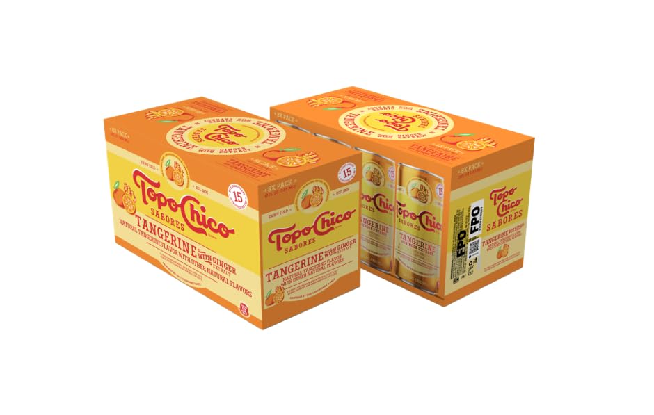 Topo Chico Sabores Tangerine with Ginger Extract 12oz 8pk