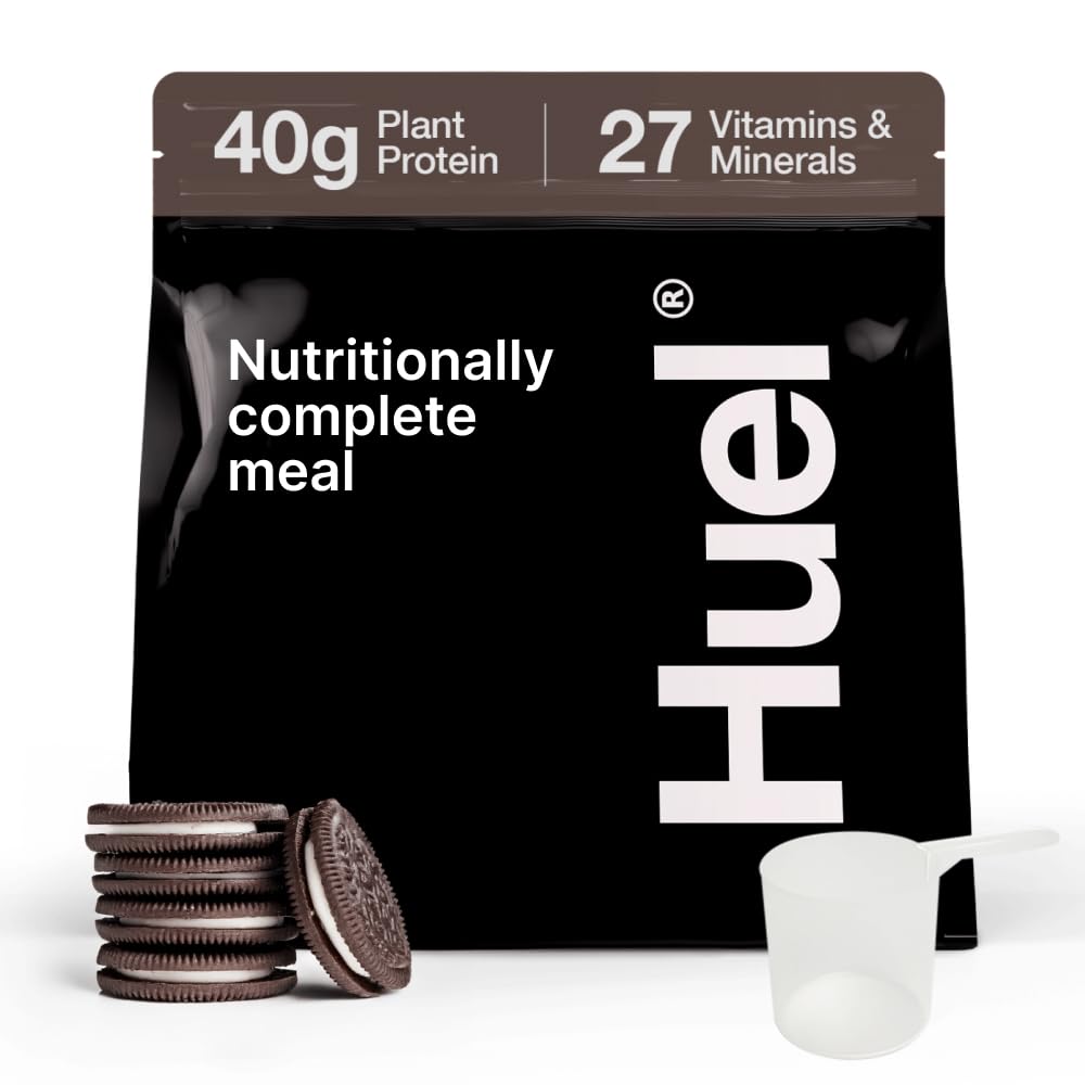 Huel Black Edition Protein Powder Meal Replacement Shake - Cookies and Cream 34 Scoops Packed with 100% Nutritionally Complete Food, Including 40g of Protein, 8g Fiber, 27 Vitamins Minerals 1