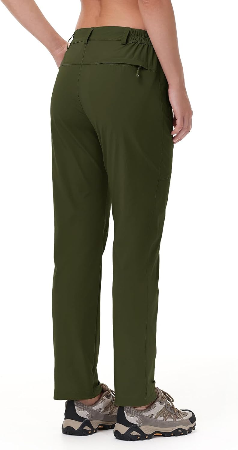 TBMPOY Women's Lightweight Hiking Pants Water Resistant Quick Dry Travel Work Outdoor Fishing Pants Zipper Pockets
