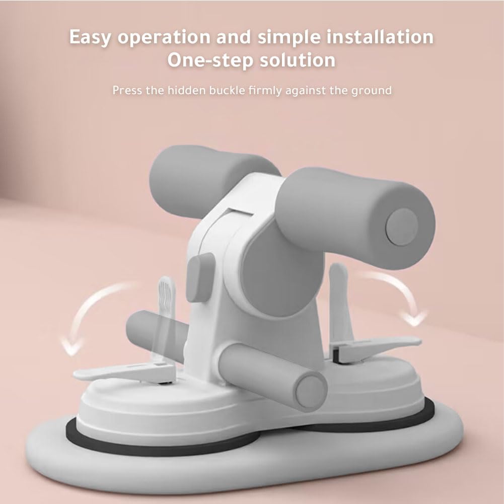 Sit Up Exercise Equipment,Portable Sit Up Exercise With Two Stretch Bands,Ab Training Auxiliary Device,Situp Bench For Abs(Grey)