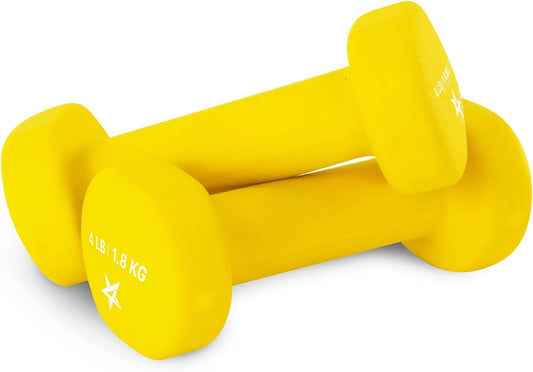 Yes4All Neoprene Coated Dumbbell Hand Weight Sets of 2 - Multiple Weight Options with 15 Colors, Anti-roll, Anti-Slip, Hexagon Shape