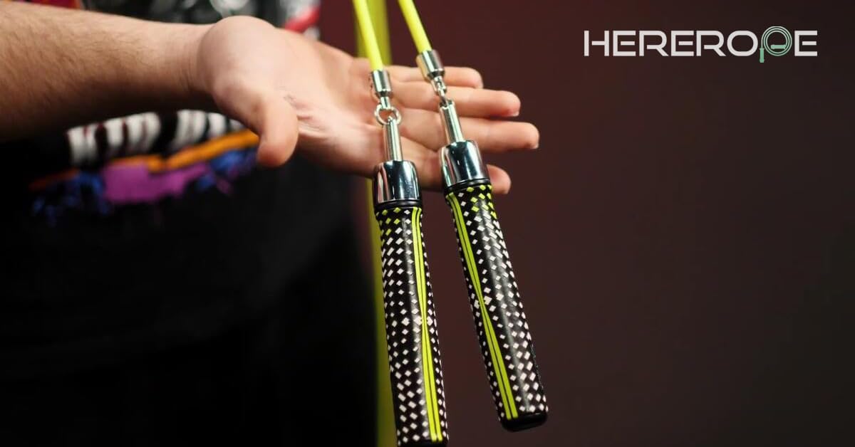 HEREROPE 1/4LB Weighted Jump Rope for Speed, Cardio, Boxing & Workout, Skipping Rope with Ball-bearing, Comfortable & Ergonomic Grip, Tangle Free Cable, Jump Ropes for Men Women Fitness