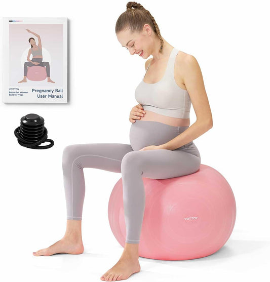 YOTTOY Pregnancy Ball - 1.8mm Thick Birthing Ball for Maternity Physio and Birth Preparation, Yoga and Exercise for Pregnancy - Includes Pump