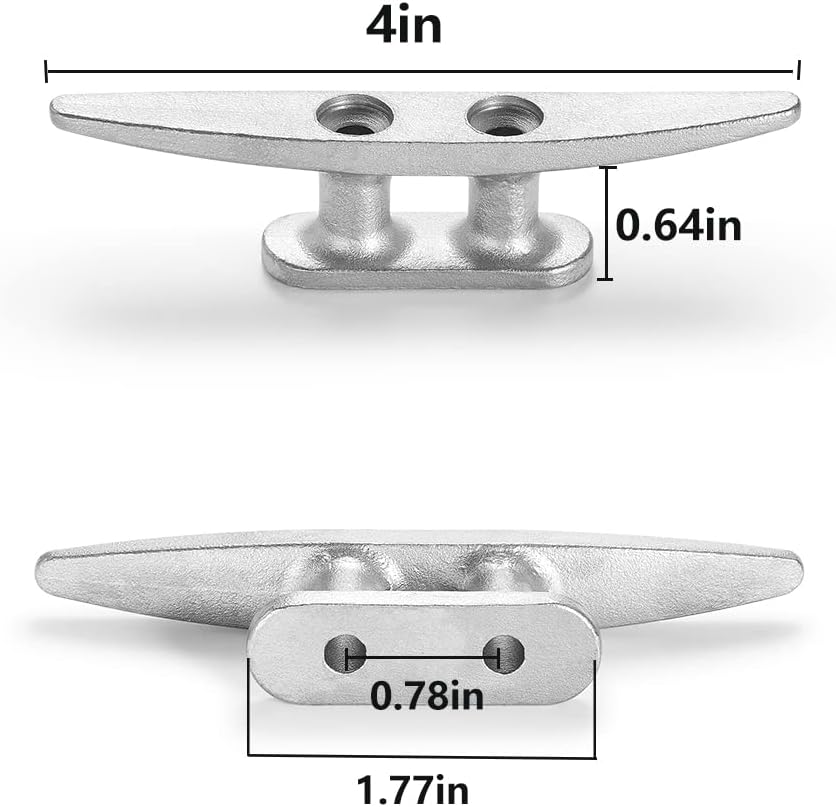 Boat Cleat, 4 inch / 6 inch 304 Stainless Steel Dock Cleat-Ideal for Marine, Deck, Nautical Decor (4 Pack/ 6 Pack)