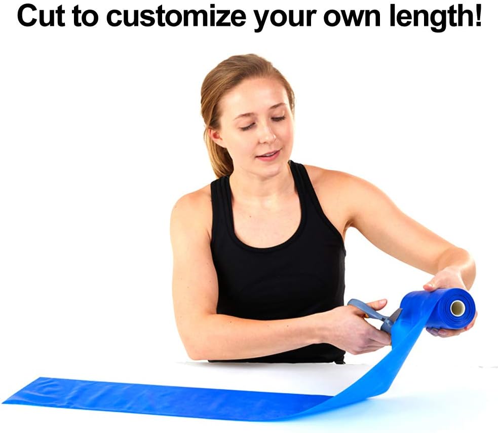 Resistance Band for Working Out - 8,16,24 Yard Resistance Bands Bulk Rolls - 10 Strengths in Light Medium and Heavy Exercise Bands - Latex Free Workout Bands Including iPhone App and e-Book