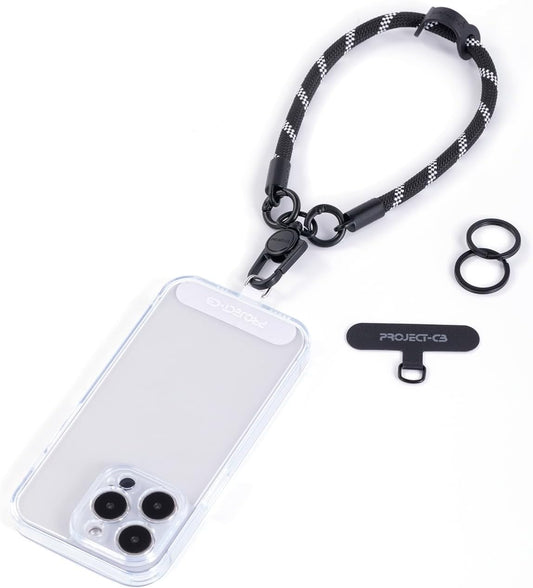 project-cb Phone Wrist Strap 1,Tether Tab 2,Phone Wristlet,Lanyard Wrist Strap,Key Holder,KeyChain,KeyRing×2(Blackshadow)