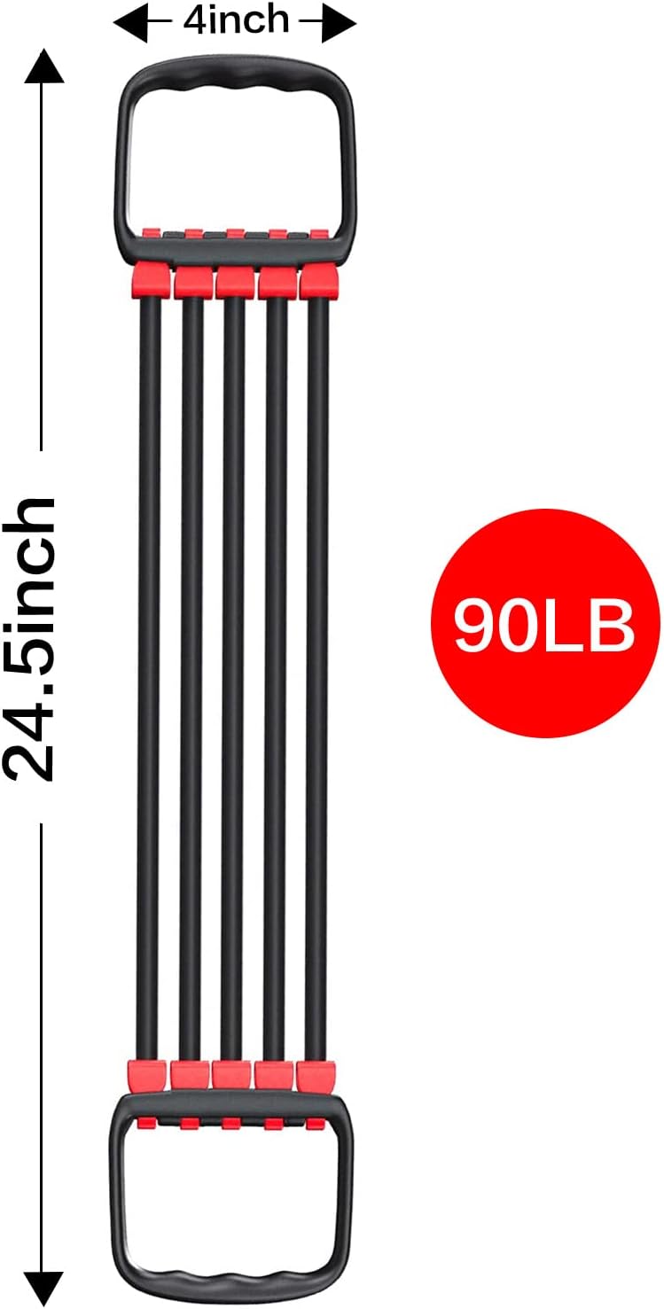 Chest Expander for Chest Arm Legs Shoulder Back Muscles Training, Chest Exerciser for Men with 5 Removable Ropes, Fitness Training Set for Pilates Push Ups Full Body Home Gym Workout Band