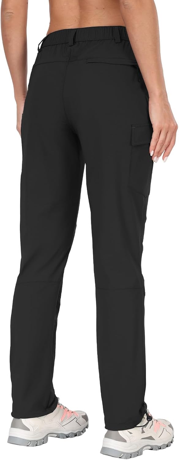 GymBrave Women's Hiking Cargo Pants Quick Dry Outdoor Camping Capris Water Resistant UPF 50 with Zipper Pockets