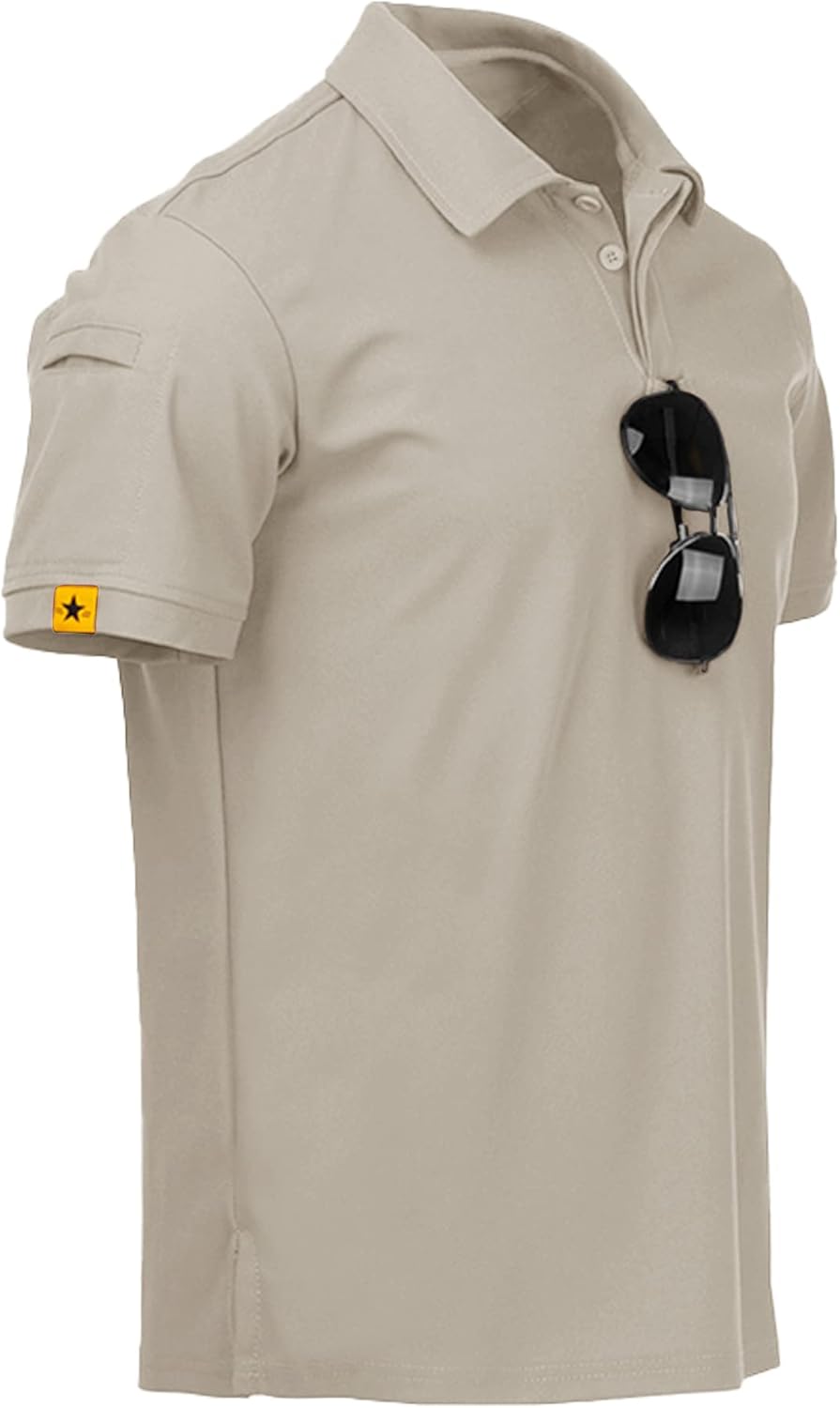 SCODI Mens Polo Shirts Performance Short Sleeve Tactical Shirts Athletic Golf Shirt for Men Daily Casual Collared T-Shirt