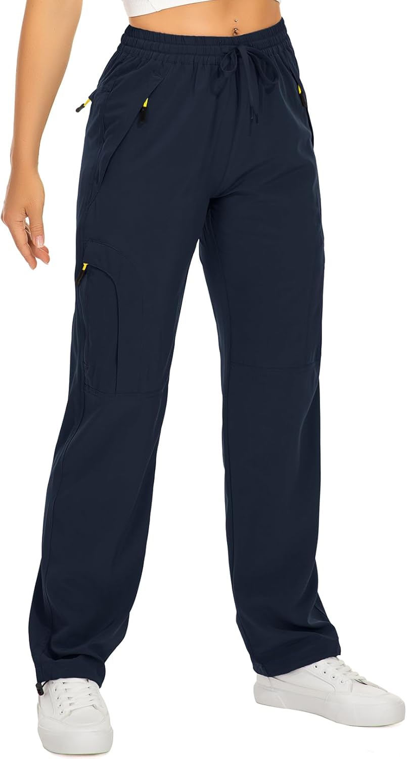 Womens Hiking Pants Quick Dry UPF 50 Lightweight Travel Golf Cargo Safari Pants Zipper Pockets
