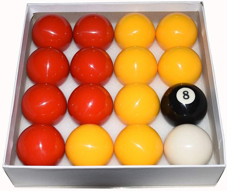 East Eagle Billiard Balls Red and Yellow Standard Pool Ball Set - 2-1/4 Inch