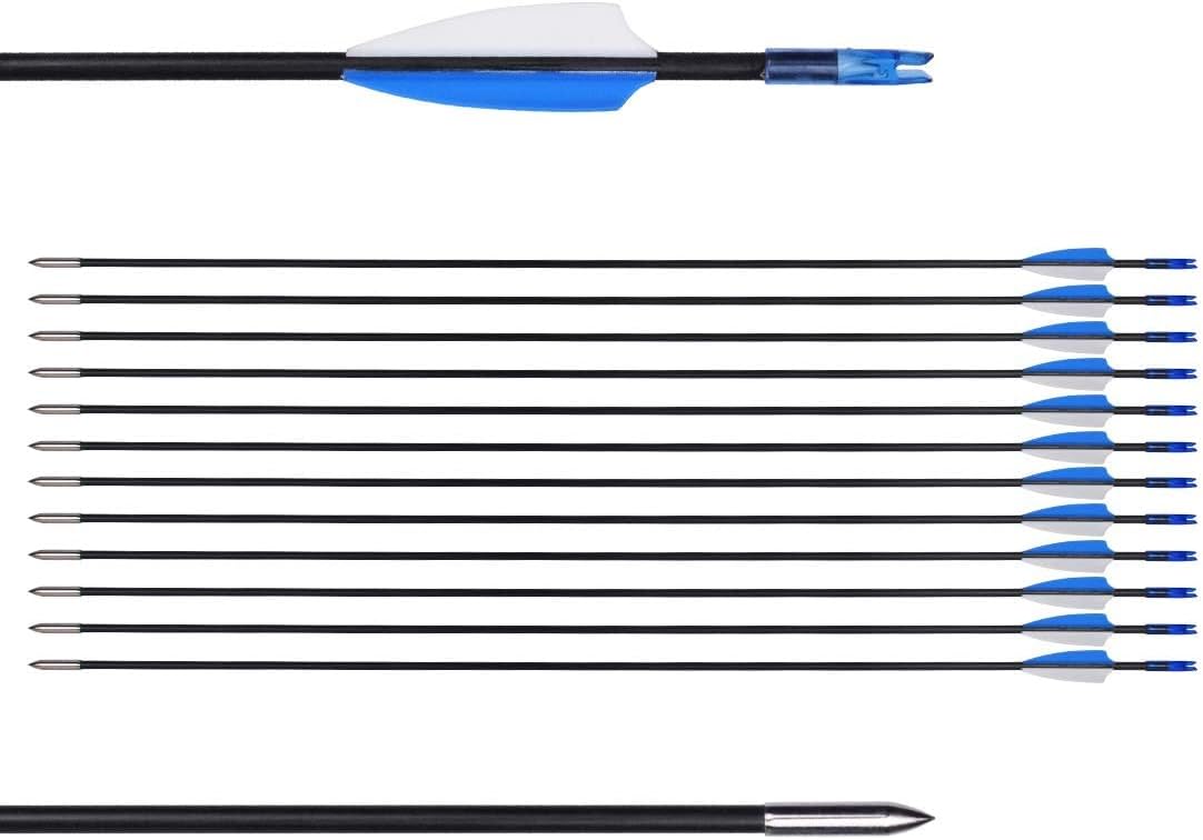 LWANO 31" Training Arrows-Archery Practice Target Arrows for Kids Youth or Beginners with Durable Shaft on Recurve Bow Compound Bow and Longbow