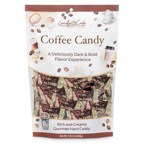 Candy Shop Coffee Candy, Rich and Creamy Gourmet Hard Candy, Authentic Brazilian Coffee Flavor, Individually Wrapped, Resealable Bag (Coffee, 12 Oz)